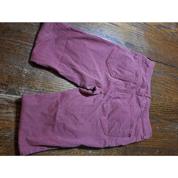 Size 27 Forever 21 Denim Mauve Brick Red Pants with Pockets and Belt Loops - Picture 4 of 5